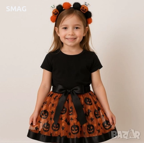 Halloween / Хелоуин комплект за момиче – пола ту-ту вещица с диадема_1255366