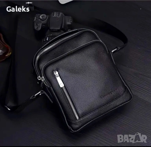 Мъжка изискана и луксозна чанта /Селектирана черна естест. кожа -9% Промоция!