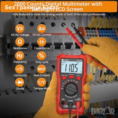 Нов Електрически тестер комплект мултиметър безконтактен 12-1000V температура честота, снимка 4 - Други инструменти - 54043570