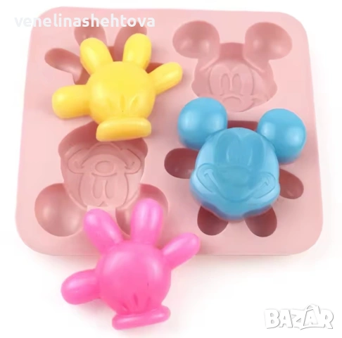 Мики Маус глава ръка силиконов молд форма сапун гипс лед шоколад фондан за декорация на торта , снимка 2 - Форми - 53363382
