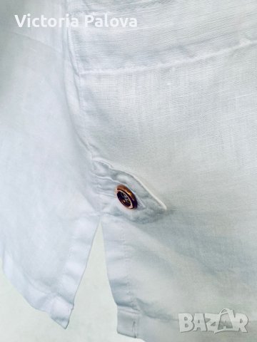 Ленена бяла бутикова риза/блуза/туника ABBA, снимка 6 - Ризи - 38907273