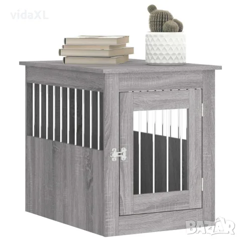 vidaXL Клетка за куче мебел, сив сонома, 55x75x65 см, инженерно дърво, снимка 4 - За кучета - 56148089