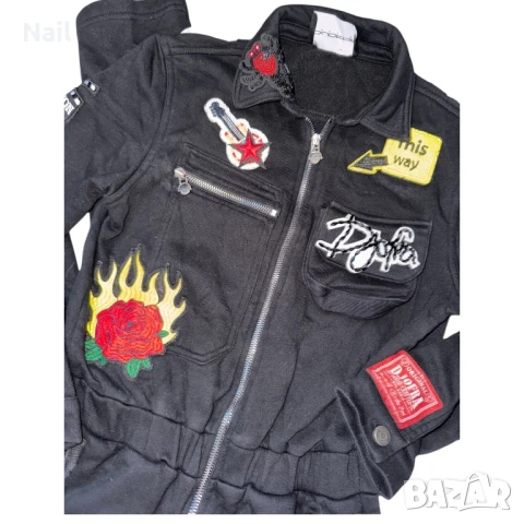  Черен цял гащеризон Djofra one size/S/M/, снимка 12 - Гащеризони - 51001261