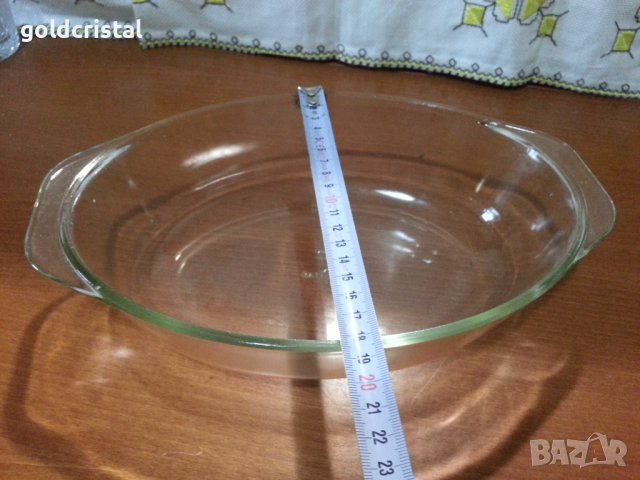 Огнеупорна стъклена тава , снимка 2 - Антикварни и старинни предмети - 44465636