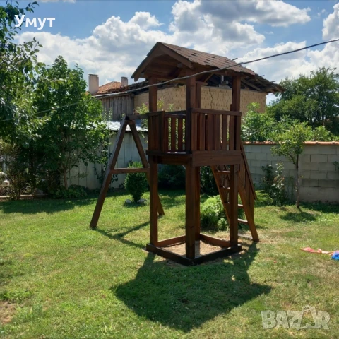 Детска къщичка с пързалка и люлка , снимка 5 - Градински мебели, декорация  - 51265983