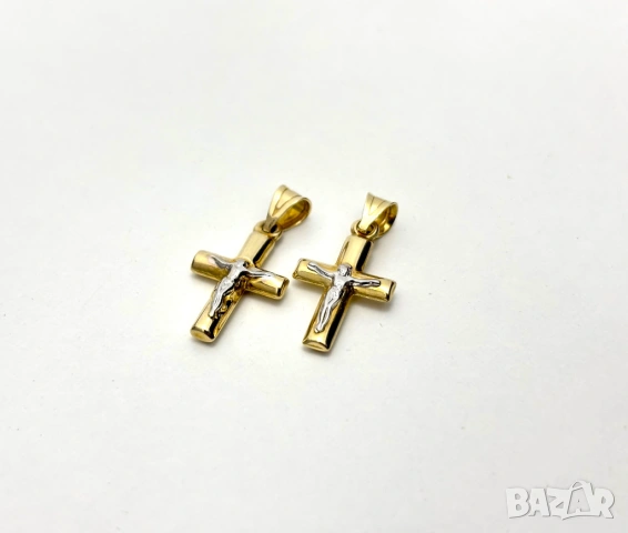 2 броя еднакви! Златни Кръстчета - 1,20 грама/двете/, 14К (проба 585)