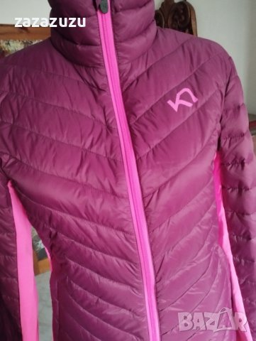 ЕСТЕСТВЕН ПУХ дамска късо вталено яке  цвят лилав, снимка 3 - Якета - 38472362