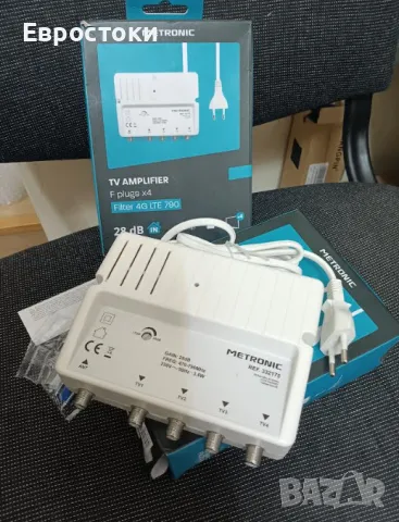 Усилвател на сигнала METRONIC 332175, 4-лентов усилвател за телевизионна антена с 4G/5G съвместимост, снимка 5 - Приемници и антени - 49583494