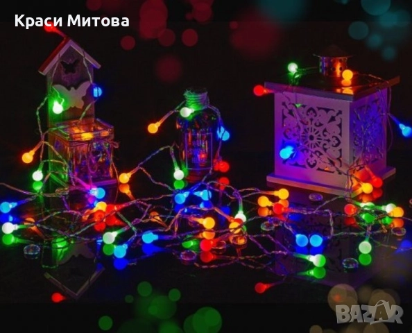 Соларно коледно LED осветление, 60 броя, 6 метра, снимка 3 - Други стоки за дома - 52349980