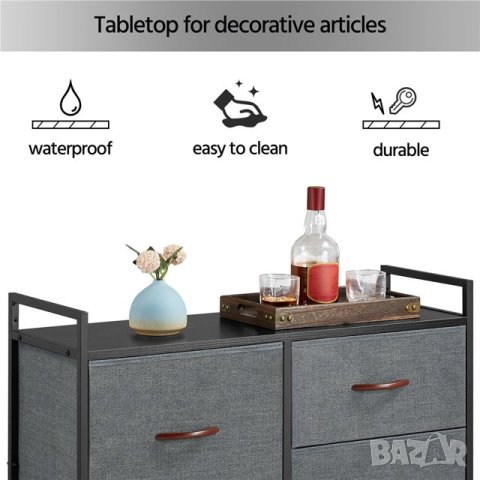 Мултифункционален шкаф за съхранение с текстилни чекмеджета ASNG021HH, снимка 5 - Шкафове - 42874378