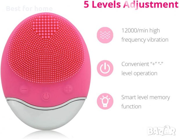 Ултразвукова силиконова четка за лице акумулаторна с безконтактно зареждане, снимка 5 - Масажори - 37884379