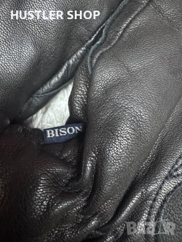Мъжки ръкавици от естествена кожа BISON. Размер М, снимка 8 - Ръкавици - 53138394