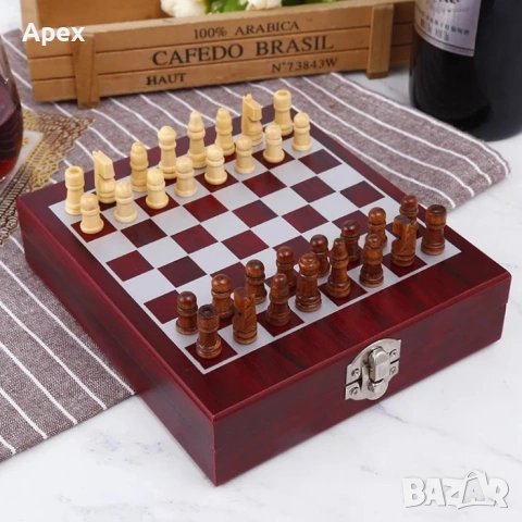 Луксозен Сет за Вино и Шах в Дървена Кутия с Аксесоари. Сет за Вино.Подаръчна Кутия за Вино и Шахмат, снимка 4 - Подаръци за мъже - 54010830