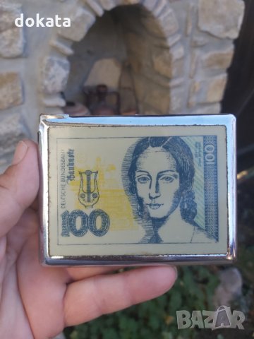 Стара табакера със запалка., снимка 1