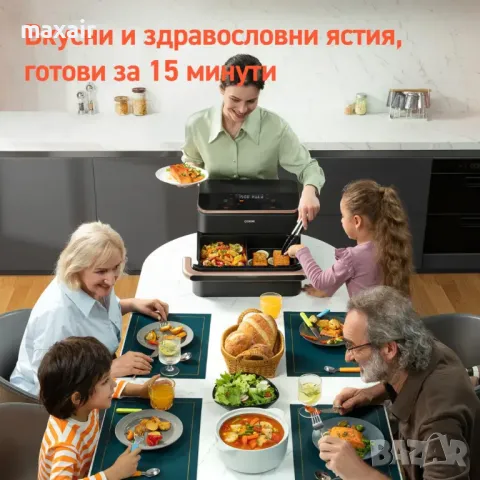 Фритюрник с горещ въздух Cosori Dual Blaze TwinFry , 10L, Черен * Безплатна доставка * Гаранция 2г., снимка 6 - Фритюрници - 48343357