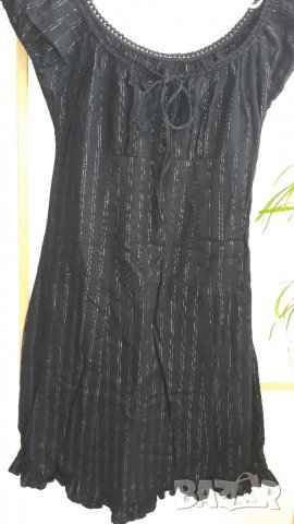 Дамска рокля черна вертикално райе С, снимка 2 - Рокли - 14034444