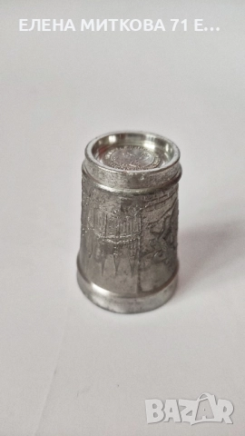 Комплект от 6 малки чашки/шотове от релефен калай масивни, снимка 7 - Други ценни предмети - 52697404