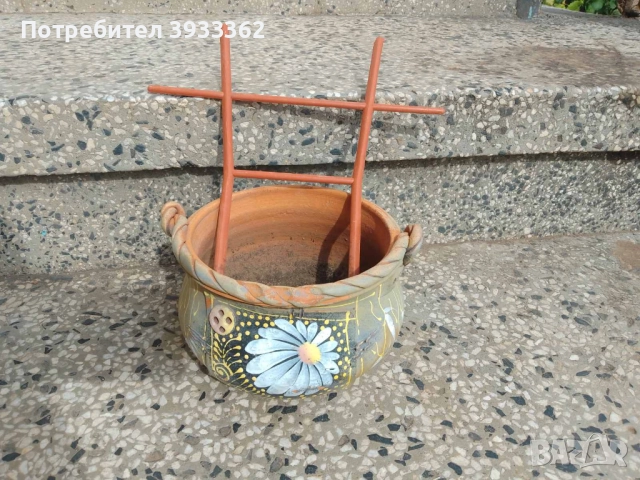 Рисувана керамична саксия