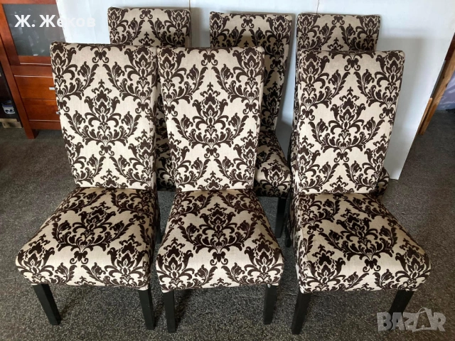 Шест тапицирани стола за трапезария, снимка 3 - Столове - 54122130