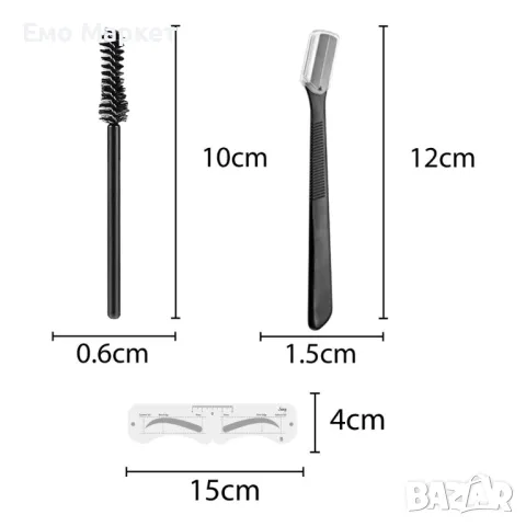 Комплект за оформяне на вежди (шаблони + пигмент за оцветяване) 6 варианта , снимка 2 - Козметика за лице - 49137402