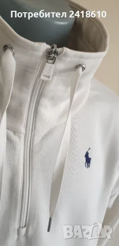 POLO Ralph Lauren Sweatshirt 3/4 Zip Oversize Womens Size L  ОРИГИНАЛ! Дамско Горнище!, снимка 8 - Спортни екипи - 48306262