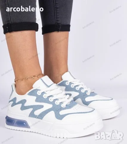 Дамски ниски кецове с дънков акцент на Lasata, снимка 5 - Кецове - 49298233