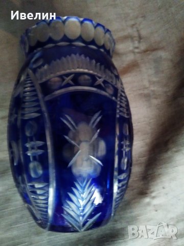 кристална ваза бохемия кобалт, снимка 4 - Вази - 29215552