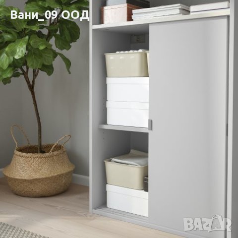 Практичен шкаф в светлосив цвят, снимка 4 - Шкафове - 42697300