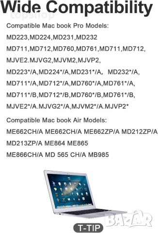 Нов кабел за зареждане на Mac Book Pro, 60W захранване с T-образен накрайник, магнитно универсално.., снимка 2 - USB кабели - 52360120