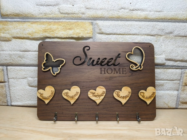 🌟Закачалка за ключове с вашите имена или фамилия, снимка 2 - Декорация за дома - 51923459