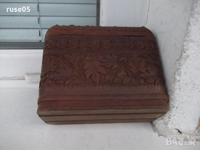 Кутия за цигари сгъваема от три части дървена резбована, снимка 3 - Други ценни предмети - 35573001