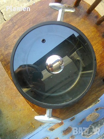 Италианска тенджера с незалепващо покритие и дъно от алуминий със стъклен капак с гумена обвивка 2, снимка 3 - Съдове за готвене - 39230767