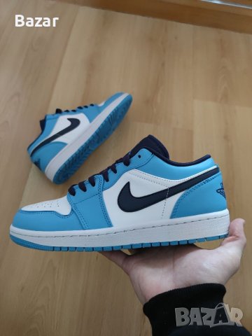 Nike Air Jordan 1 Low UNC Blue Нови Оригинални Обувки Маратонки Размер 42 Номер Кецове Снукърси Сини, снимка 7 - Маратонки - 39339513