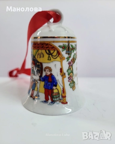 Порцеланова коледна камбанка и ботуш от колекцията на Hutschenreuther., снимка 4 - Други ценни предмети - 52396531