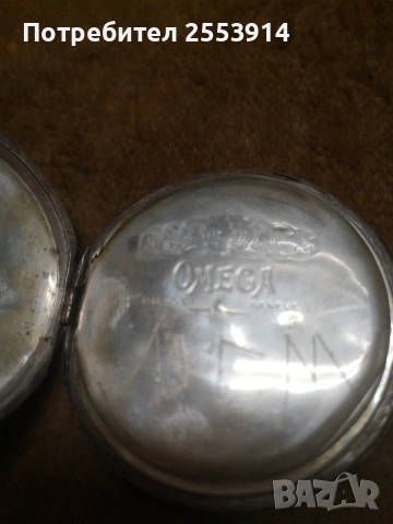 Сребърен джобен часовник Омега , снимка 4 - Джобни - 53910383