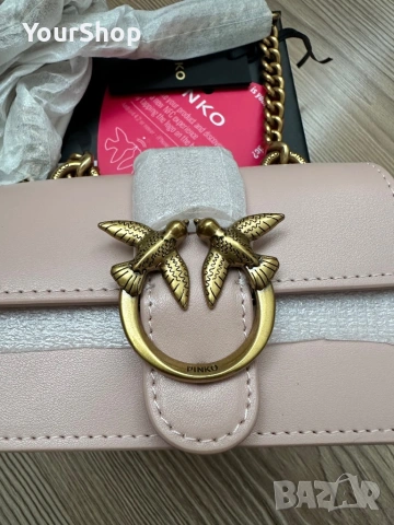 Оригинална чанта Pinko micro model в розов цвят, снимка 4 - Чанти - 54048216