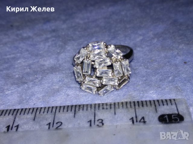 ИЗУМИТЕЛЕН СКЪПОЦЕНЕН СРЕБЪРЕН АРТ ПРЪСТЕН РОДИРАНО СРЕБРО 925 с ИСКРЯЩ ЛАБОРАТОРЕТ МОЙСАНИТ 33200, снимка 4 - Пръстени - 40556536