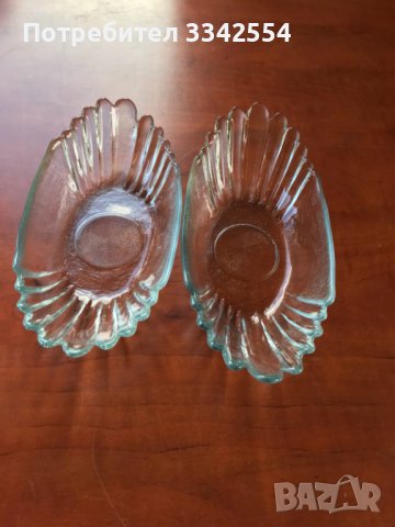 СЪД КУПА ЗА БОНБОНИ ФРУКТИ ЯДКИ СТЪКЛО РЕЛЕФНО ОТ СОЦА 2 БР., снимка 1