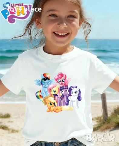 5/6г My little pony страхотно лятно комплектче блузка с къси дънкови гащи Ново , снимка 3 - Детски комплекти - 54346623