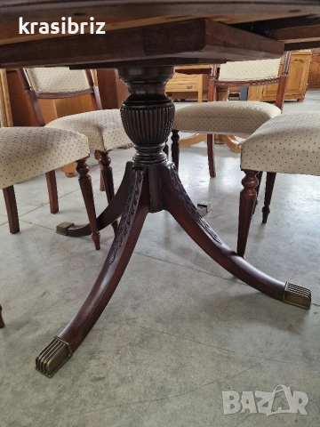 Масивна Разтегателна Трапезна Маса с 6-стола-внос от Германия!, снимка 4 - Маси - 54189098