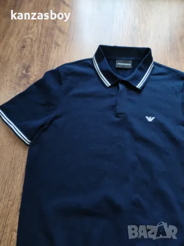 Emporio Armani Cotton Printed Logo Stretch - страхотна мъжка тениска КАТО НОВА М, снимка 4 - Тениски - 49668070