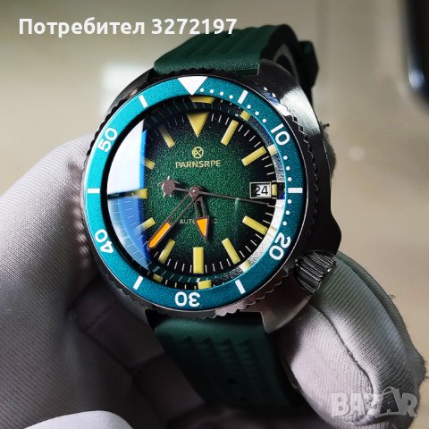 PARNSPRE автоматичен часовник за гмуркане, 300 M, стъкло сапфир, японски мехнизъм NH35A, снимка 9 - Мъжки - 40692719