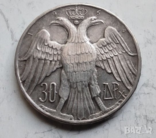 30 драхми сребро Гърция 1964г, снимка 4 - Нумизматика и бонистика - 29490389