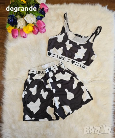 Дамски комплект от две части в РОЗОВО и ЧЕРНО, снимка 7 - Комплекти - 51129080