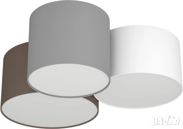 Таванна Лампа с 3 Абажура Eglo Pastore 97479 E27, Текстилни, 180W, Модерен Дизайн!
