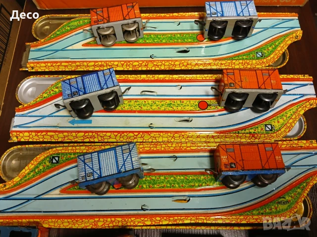 Стара ламаринена унгарска играчка влакче., снимка 3 - Колекции - 50566212