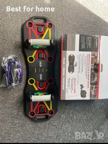 LRJA Дъска, стойка за лицеви опори за домашни тренировки с ластици за съпротивление и подложки, снимка 3 - Фитнес уреди - 50575326