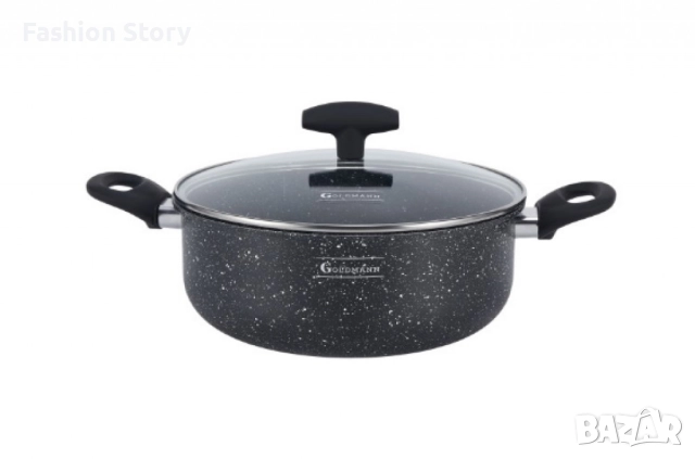 Тенджера Goldmann, Алуминий, Мрам. покр., Черен