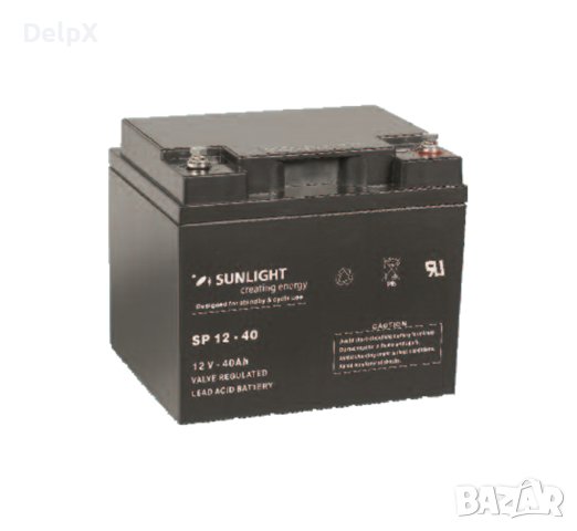Акумулаторна оловна батерия SUNLIGHT 12V 40AH 197х165х170mm