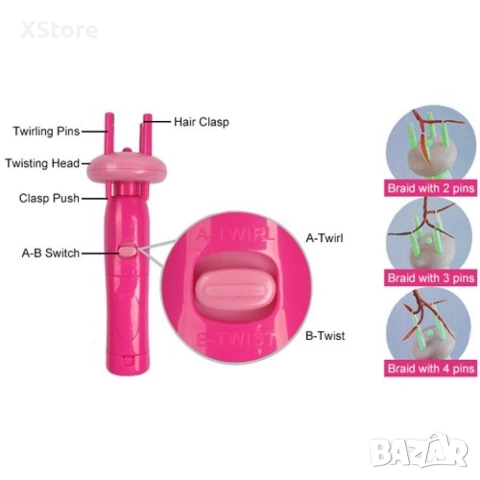 Автоматичен уред за плитки - V i p r o o Braid X-press Electric , снимка 11 - Други - 52593370